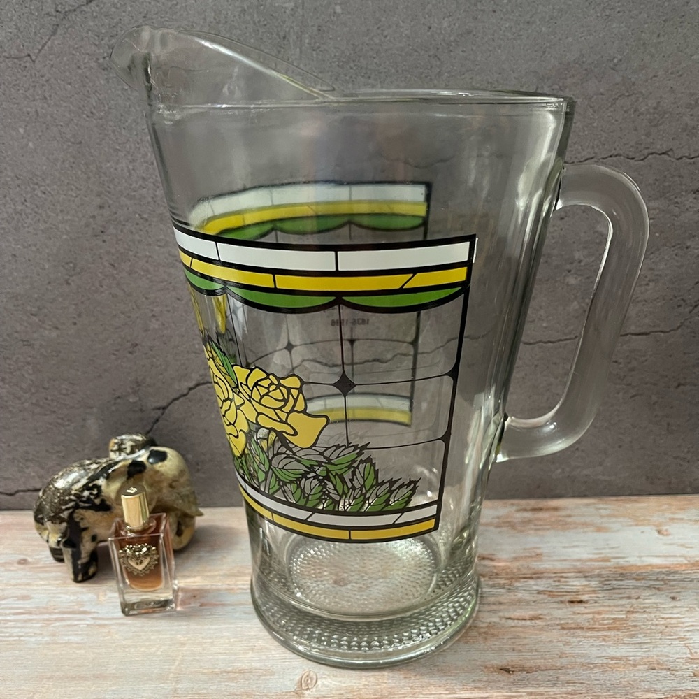 Whataburger Pitcher Vintage 150th Anniversary 1836-1986 Yellow Roses Promo